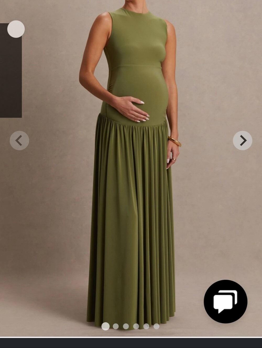 Club L London Olive Sleeveless Maxi Maternity Dress